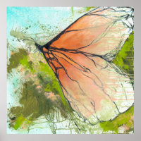 Papillon Monarque Abstrait - Poster