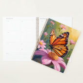 Papillon Monarque Fleur Rose Peinture Florale (Devant avec enveloppe)