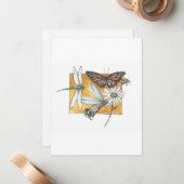 Papillon monarque, libellule et carte d'abeille (Devant/Arrière en situation)