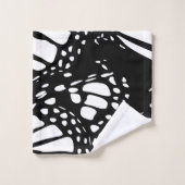 Papillon Monarque Noir&Blanc - Ensemble de serviet (Gant de toilette)