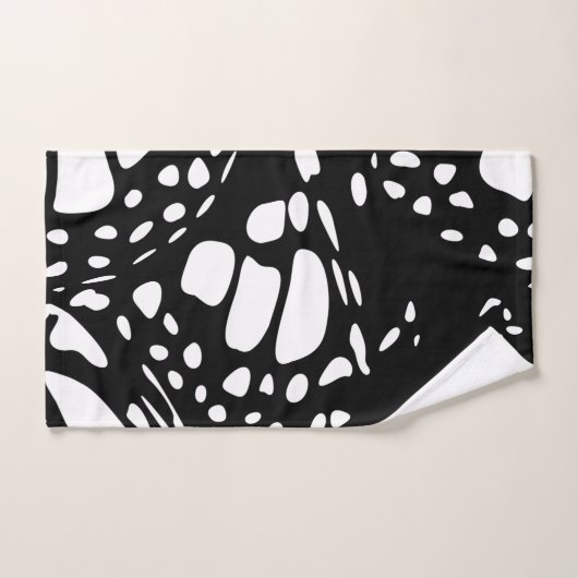 Papillon Monarque Noir&Blanc - Ensemble de serviet (Serviette à main)