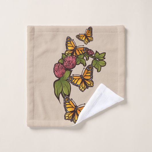 Papillon monarque rouge Clover Nature (Gant de toilette)