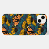 Papillon monarque sur confluents jaunes (Verso Horizontal)