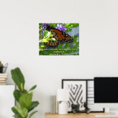 Papillon Monarque sur des Fleurs avec Affiche de V (Bureau à domicile)