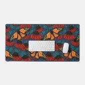 Papillon monarque sur des fleurs rouges (Clavier et souris)