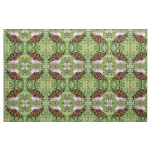 Papillon monarque sur tissu de chardon rose (Fat Quarter)