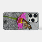 Papillon Monarque sur zinnia rose (Verso Horizontal)