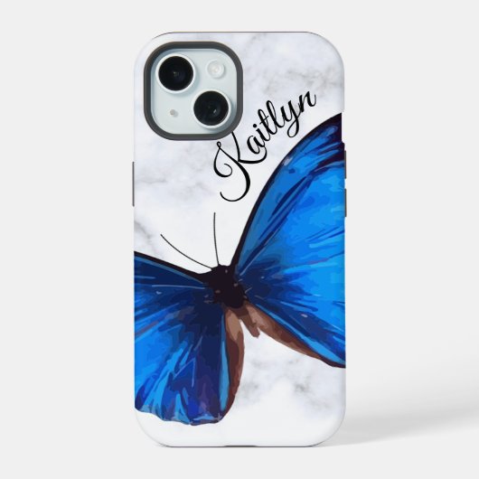 Papillon Morpho Bleu Clair | Coque de Téléphone Pe (Verso)