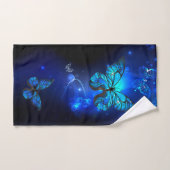 Papillon Morpho sur fond sombre (Serviette à main)