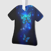 Papillon Morpho sur fond sombre (devant)