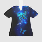 Papillon Morpho sur fond sombre (dos)