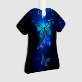 Papillon Morpho sur fond sombre (devant)