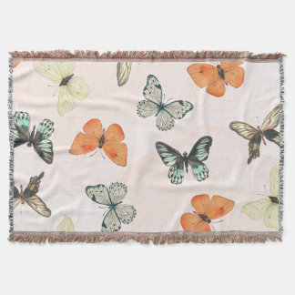 Papillon Motif Fleece Coton Jetez la couverture