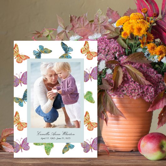 Papillon Motif Photo Memorial Folk Programme