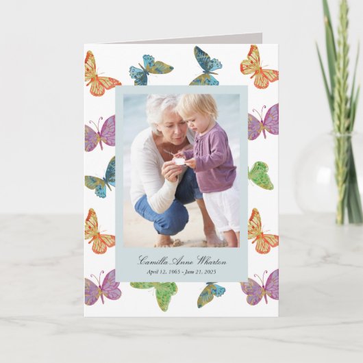 Papillon Motif Photo Memorial Folk Programme (Devant)