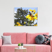 Papillon N Fleurs de soleil 2 Toile enrobée (Insitu(Salon))