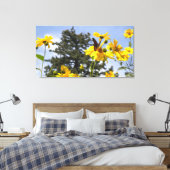 Papillon N Fleurs de soleil 2 Toile enrobée (Insitu(Chambre))
