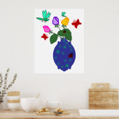 papillon n libellule rose vase poster (Cuisine)