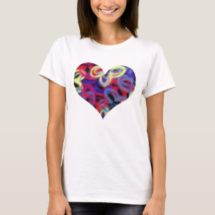 Papillon néon Abstrait forme de coeur T-shirt