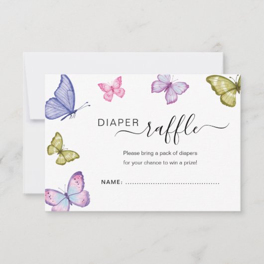 Papillon Neutre Baby shower Carte de tombole (Devant)