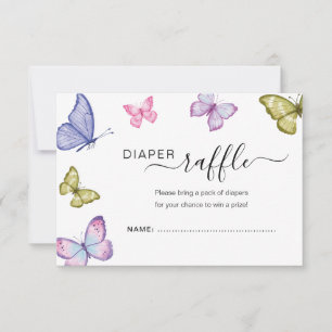 Papillon Neutre Baby shower Carte de tombole