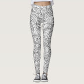Papillon noir et blanc Abstrait Motif Legging (Devant)