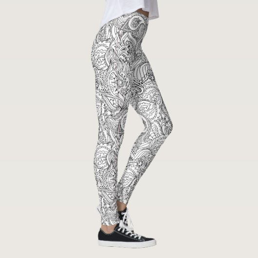 Papillon noir et blanc Abstrait Motif Legging (Droite)