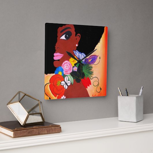 Papillon noir - Horloge murale (Bureau)