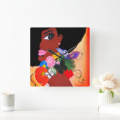 Papillon noir - Horloge murale (Maison)