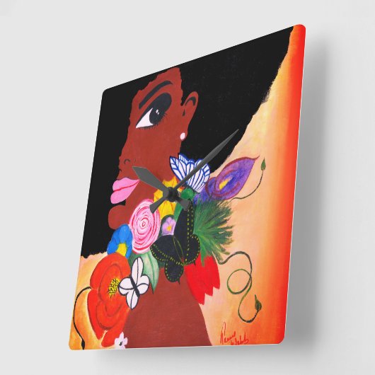 Papillon noir - Horloge murale (Angle)