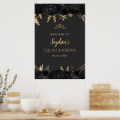Papillon noir Quinceañera Affiche de bienvenue (Cuisine)