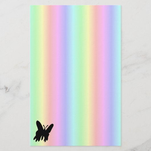 Papillon noir sur papeterie Pastell Rainbow (Devant)