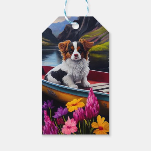 Papillon op een peddel: Een Schilderachtig avontuu Cadeaulabel (Voorkant)