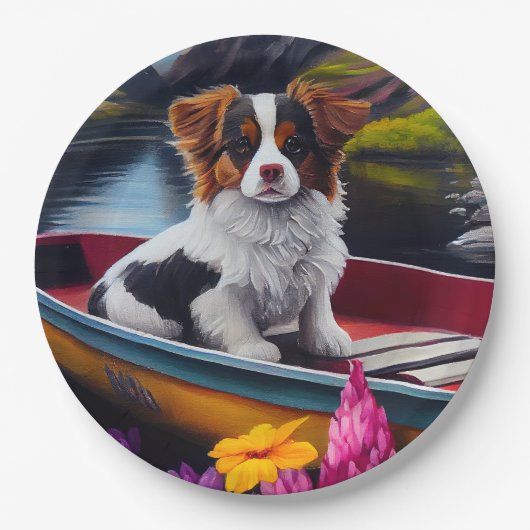 Papillon op een peddel: Een Schilderachtig avontuu Papieren Bordje (Voorkant)