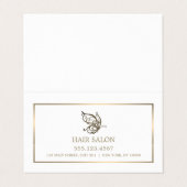 Papillon Or, Carte de rendez-vous Blanc et Or (Extérieur déplié)