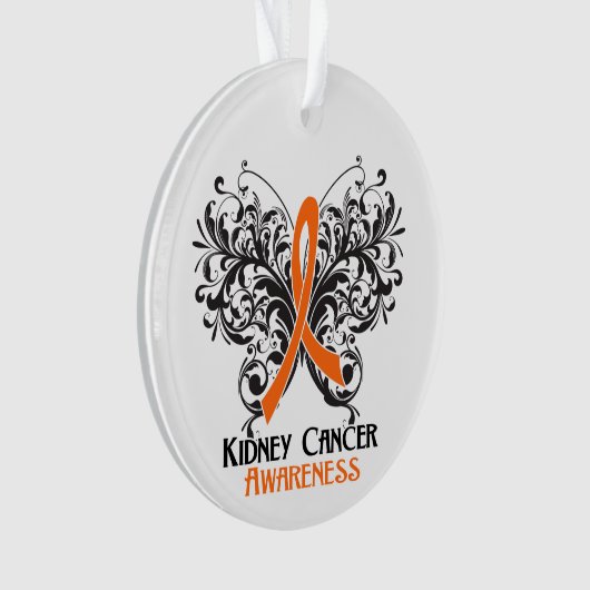 Papillon orange de ruban de conscience de Cancer (devant)