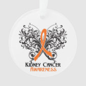 Papillon orange de ruban de conscience de Cancer (devant)