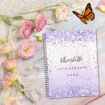 Papillon parties scintillant violet 2024<br><div class="desc">Arrière - plan violet et blanc dégradé décoré avec des faux parties scintillant violets,  étincelants et un grand papillon. Personnalisez et ajoutez un nom,  un titre et une année.</div>