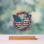 Papillon Patriotique Gravure Vintage Vector Design (Neutre)