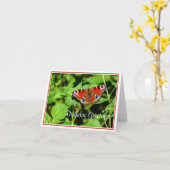 Papillon Peacock Carte de voeux d'anniversaire (Fleur jaune)