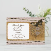 Papillon, perles, dentelle et Carte de remerciemen (Debout devant)