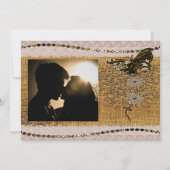 Papillon, perles, dentelle et Carte de remerciemen (Dos)