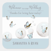 Papillon Personnalisé Jour de Mariage Stickers (Devant)