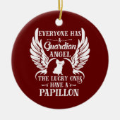 Papillon pet-vogel keramisch ornament (Voorkant)