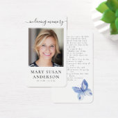 Papillon Photo Funeral Memorial Prayer Card (Bureau)