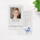 Papillon Photo Funeral Poem Card (Bureau)