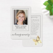 Papillon Photo Funeral Poem Card (Bureau)