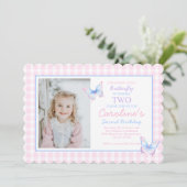 Papillon Photo personnalisée Invitation deuxième a (Debout devant)