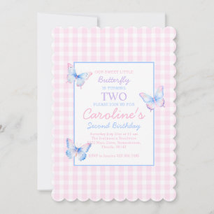 Papillon Photo personnalisée Invitation deuxième a