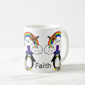 Papillon pingouin arc-en-ciel nuages Mug (Devant droit)